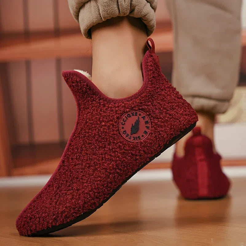 YRZL Men Winter Slippers High Quality Lightweight Disign Shoes Fashion Women Plush Slipper Warm Slip on Casual Shoe for Couples