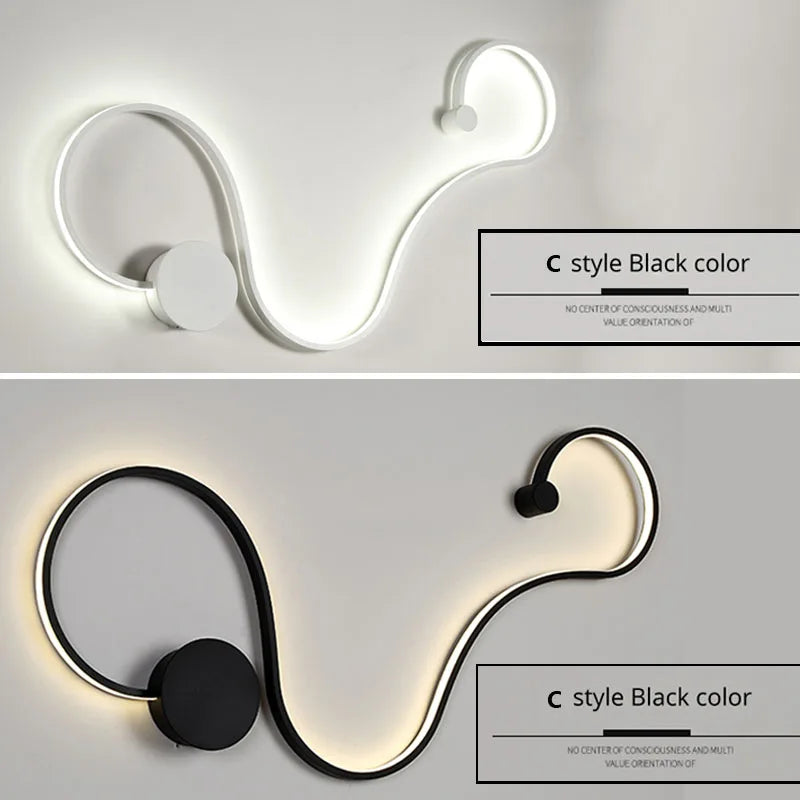 Modern Wall Lamps for Bedroom Study Living Balcony Room Acrylic Home Deco in White Black Iron Body Sconce Led Lights Fixtures