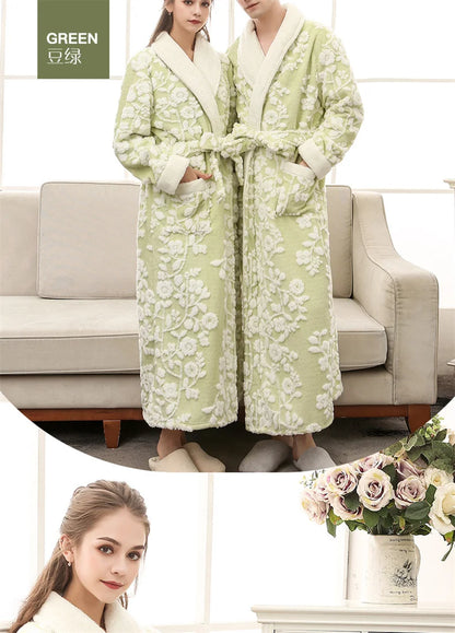 Lovers Robe Women Winter Flannel Bathrobe Thicken Warm Kimono Bath Gown Sleepwar Night Wear Plus Size 3XL Nightgown