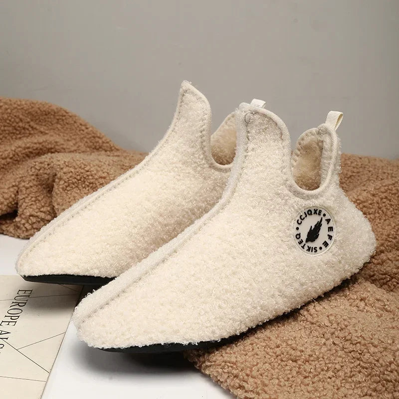 YRZL Men Winter Slippers High Quality Lightweight Disign Shoes Fashion Women Plush Slipper Warm Slip on Casual Shoe for Couples