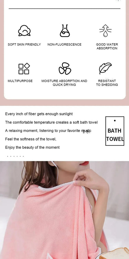 Womens Bath Towels Girls Wearable 150*75Cm Fast Drying Bathing Beach Spa Bathrobes Wash Clothing, Shower Bath And Gym Towel