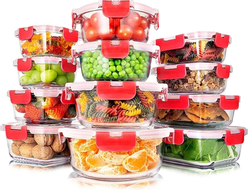 24-Piece Food Glass Storage Containers